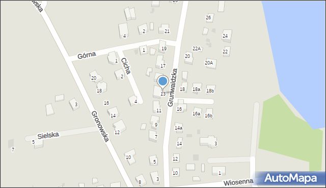 Ośno Lubuskie, Grunwaldzka, 13, mapa Ośno Lubuskie