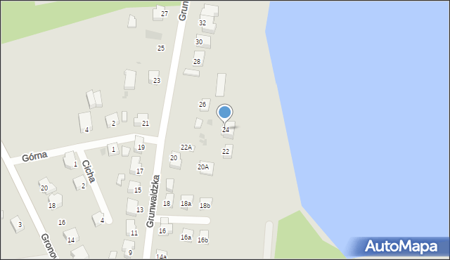 Ośno Lubuskie, Grunwaldzka, 24, mapa Ośno Lubuskie