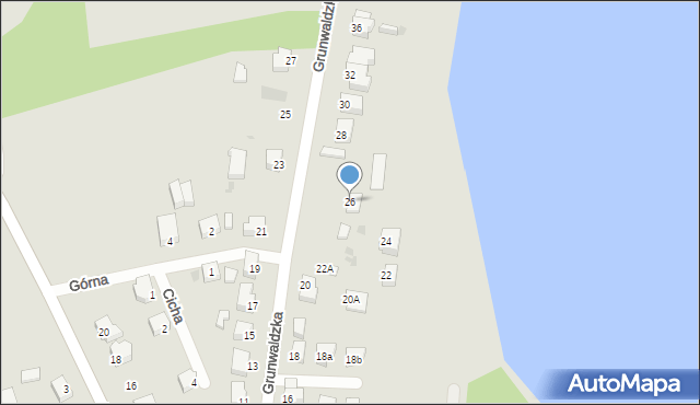 Ośno Lubuskie, Grunwaldzka, 26, mapa Ośno Lubuskie