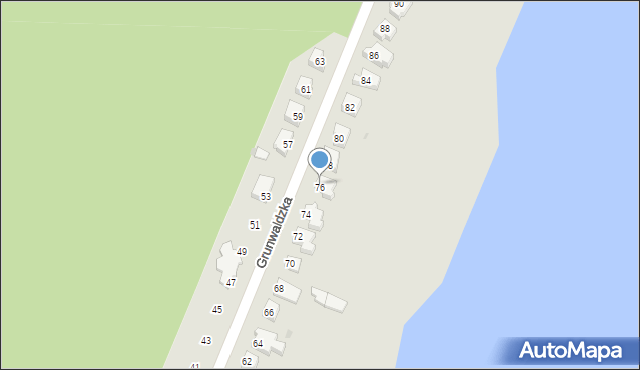 Ośno Lubuskie, Grunwaldzka, 76, mapa Ośno Lubuskie