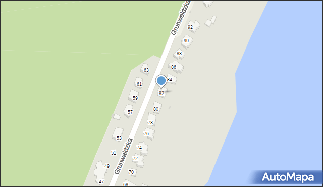 Ośno Lubuskie, Grunwaldzka, 82, mapa Ośno Lubuskie