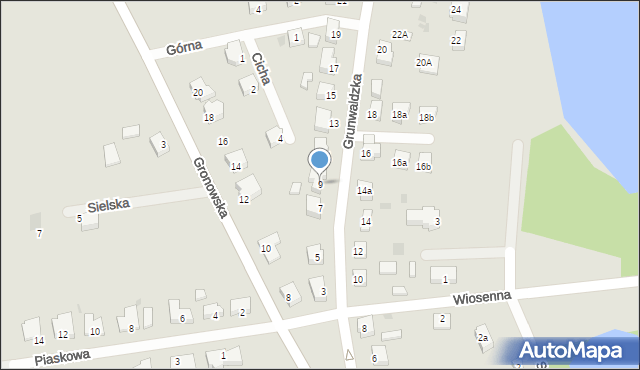 Ośno Lubuskie, Grunwaldzka, 9, mapa Ośno Lubuskie