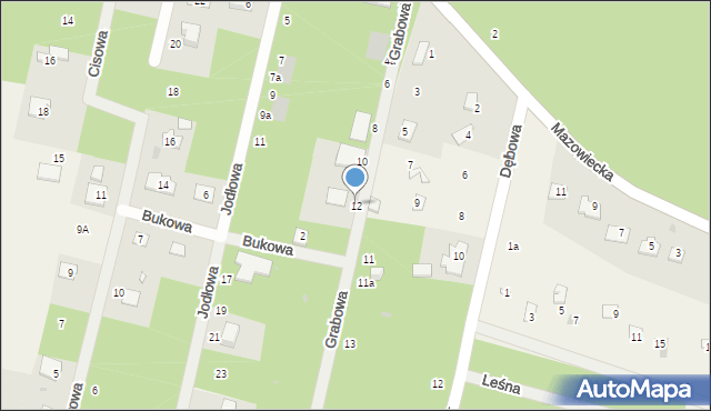 Osowiec, Grabowa, 12, mapa Osowiec