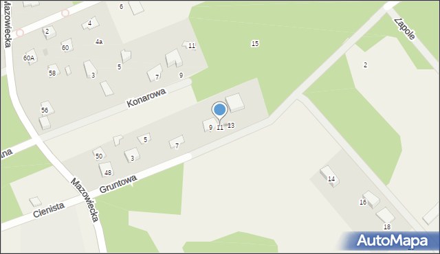 Osowiec, Gruntowa, 11, mapa Osowiec