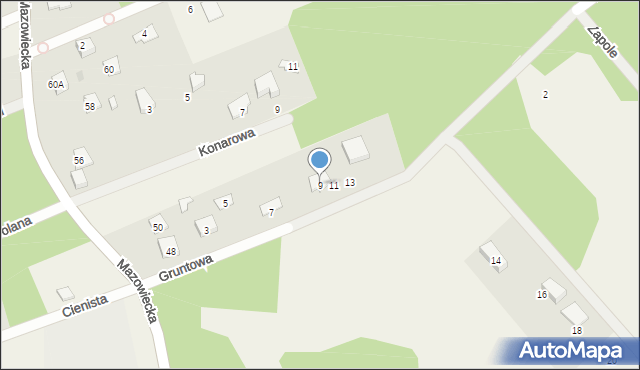 Osowiec, Gruntowa, 9, mapa Osowiec
