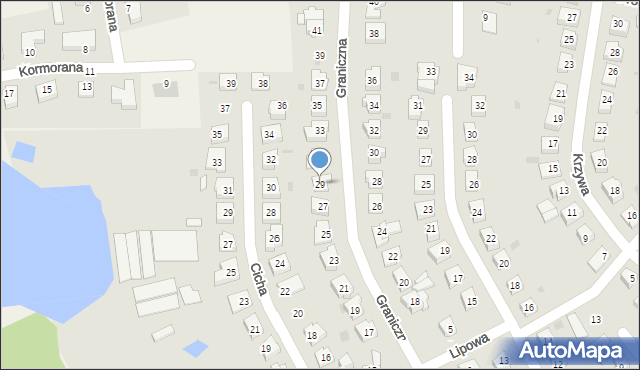 Ostróda, Graniczna, 29, mapa Ostróda