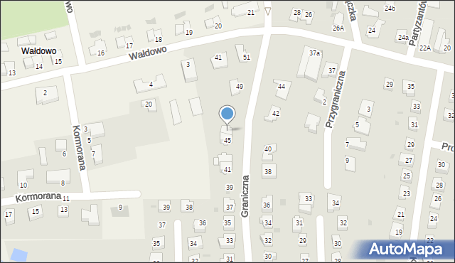 Ostróda, Graniczna, 47, mapa Ostróda