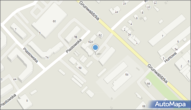 Ostróda, Grunwaldzka, 162, mapa Ostróda