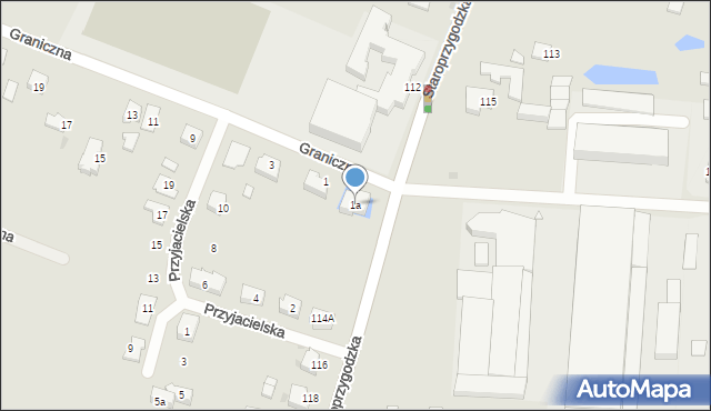 Ostrów Wielkopolski, Graniczna, 1a, mapa Ostrów Wielkopolski