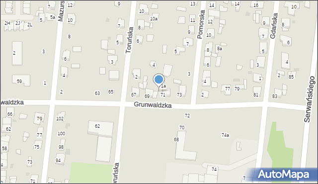 Ostrów Wielkopolski, Grunwaldzka, 71o, mapa Ostrów Wielkopolski