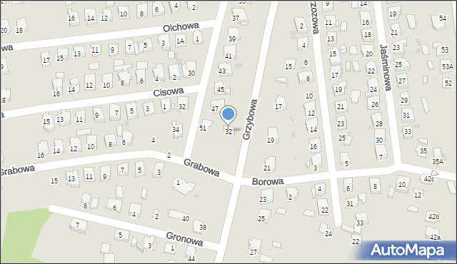 Ostrowiec Świętokrzyski, Grzybowa, 32, mapa Ostrowiec Świętokrzyski