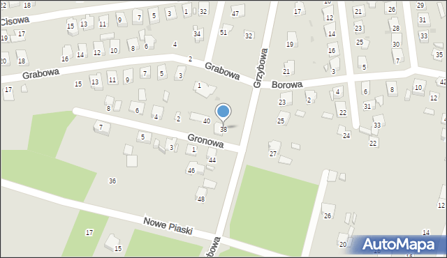 Ostrowiec Świętokrzyski, Grzybowa, 38, mapa Ostrowiec Świętokrzyski