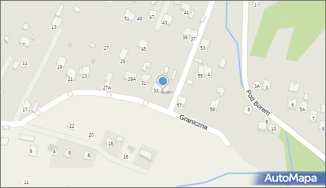 Oświęcim, Graniczna, 35, mapa Oświęcimia