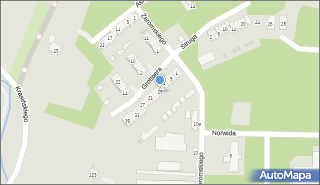 Oświęcim, Grottgera Artura, 15, mapa Oświęcimia