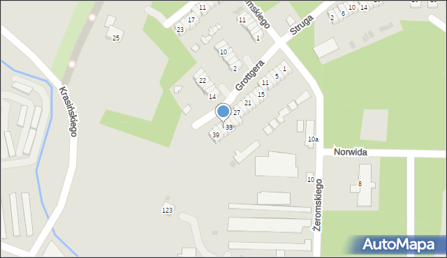 Oświęcim, Grottgera Artura, 35, mapa Oświęcimia