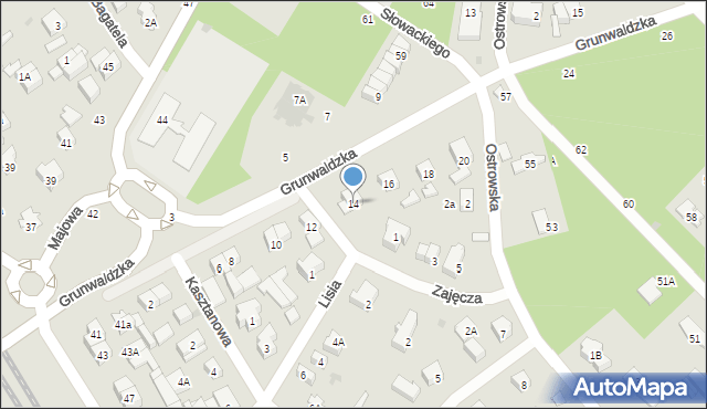 Otwock, Grunwaldzka, 14, mapa Otwock