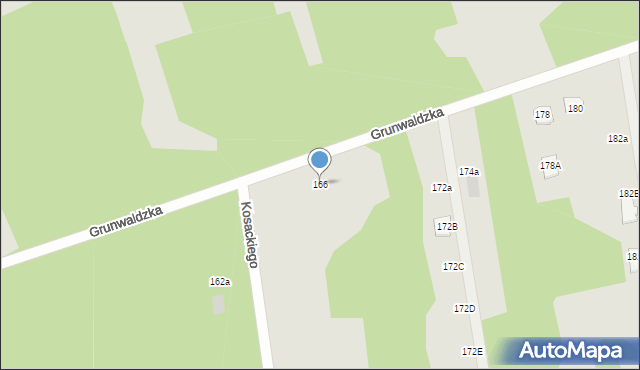 Otwock, Grunwaldzka, 166, mapa Otwock