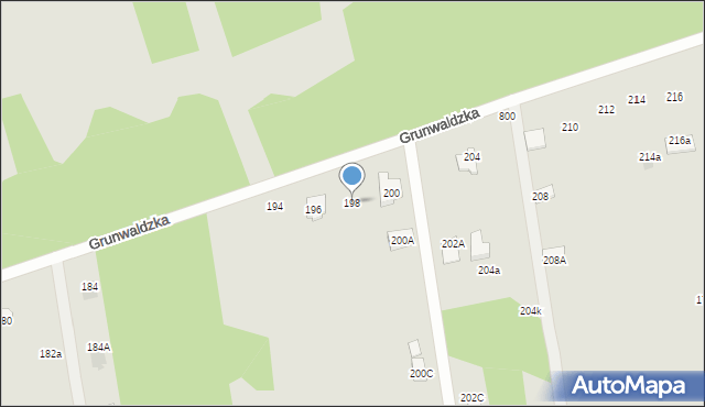 Otwock, Grunwaldzka, 198, mapa Otwock