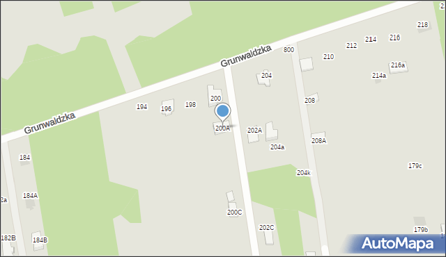 Otwock, Grunwaldzka, 200A, mapa Otwock