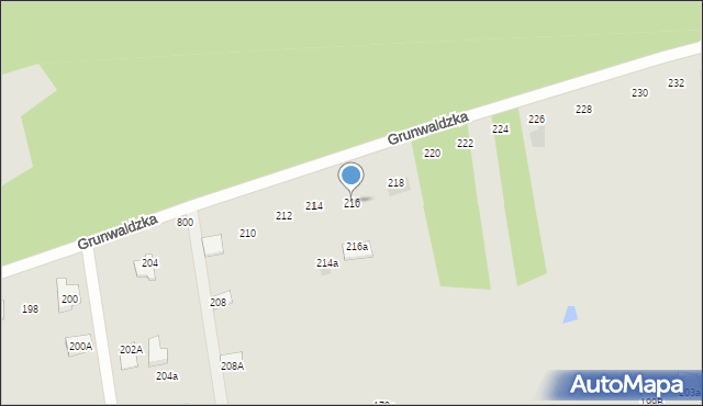 Otwock, Grunwaldzka, 216, mapa Otwock