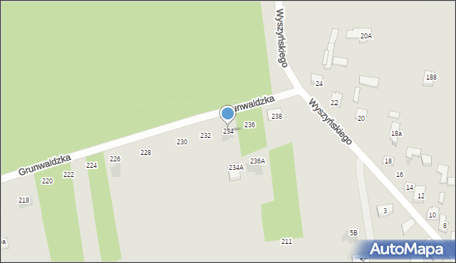 Otwock, Grunwaldzka, 234, mapa Otwock