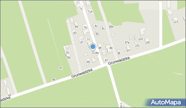 Otwock, Grunwaldzka, 73a, mapa Otwock