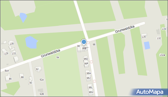 Otwock, Grunwaldzka, 96B, mapa Otwock