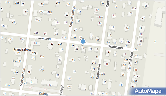 Ożarów Mazowiecki, Graniczna, 9, mapa Ożarów Mazowiecki