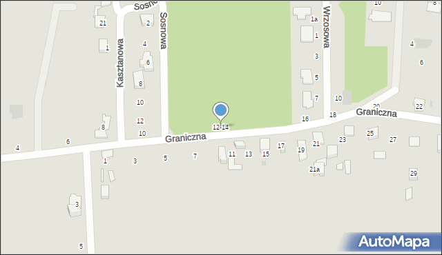 Ozorków, Graniczna, 12/14, mapa Ozorków