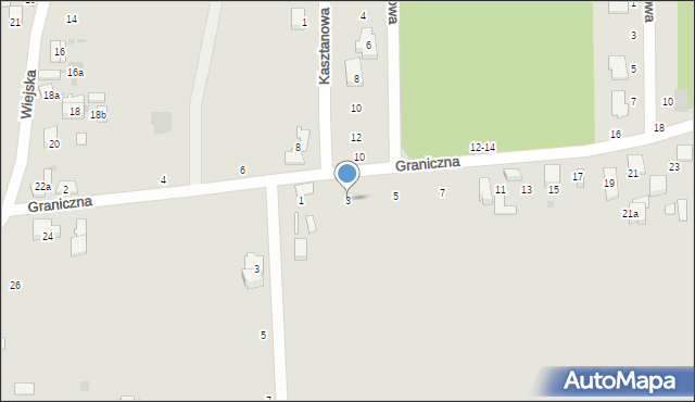 Ozorków, Graniczna, 3, mapa Ozorków