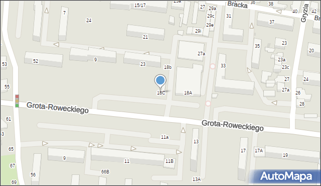 Pabianice, Grota-Roweckiego Stefana, gen., 18C, mapa Pabianic