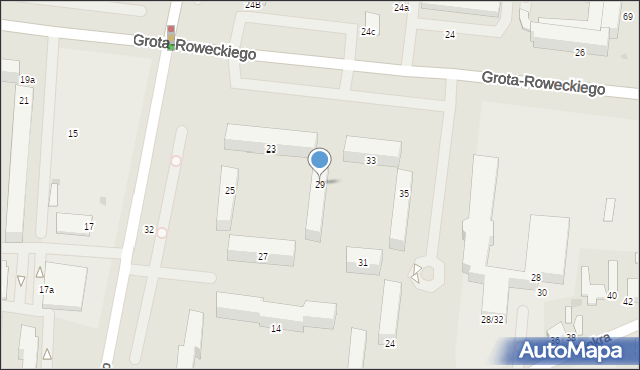 Pabianice, Grota-Roweckiego Stefana, gen., 29, mapa Pabianic