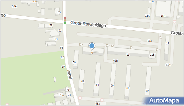 Pabianice, Grota-Roweckiego Stefana, gen., 9, mapa Pabianic