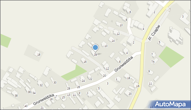 Padew Narodowa, Grunwaldzka, 14, mapa Padew Narodowa