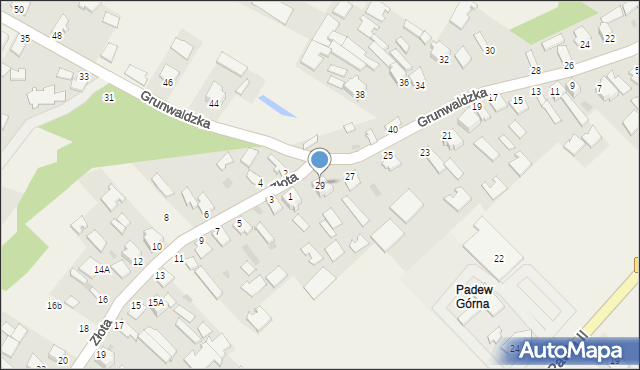 Padew Narodowa, Grunwaldzka, 29, mapa Padew Narodowa
