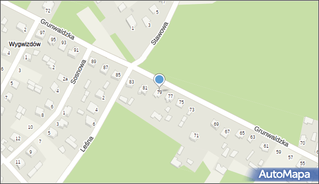 Padew Narodowa, Grunwaldzka, 79, mapa Padew Narodowa