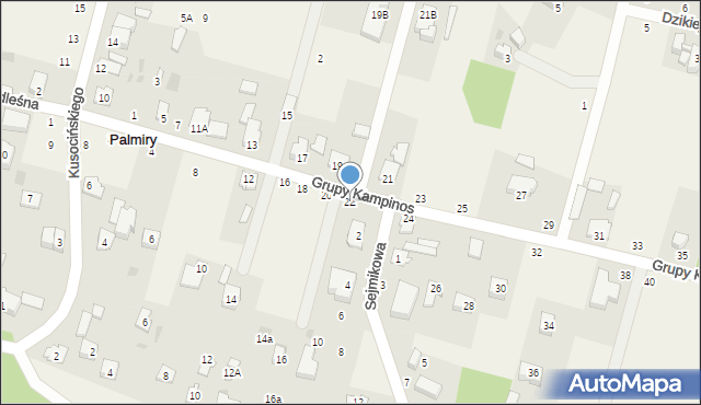 Palmiry, Grupy Kampinos, 22, mapa Palmiry