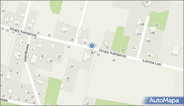 Palmiry, Grupy Kampinos, 38, mapa Palmiry