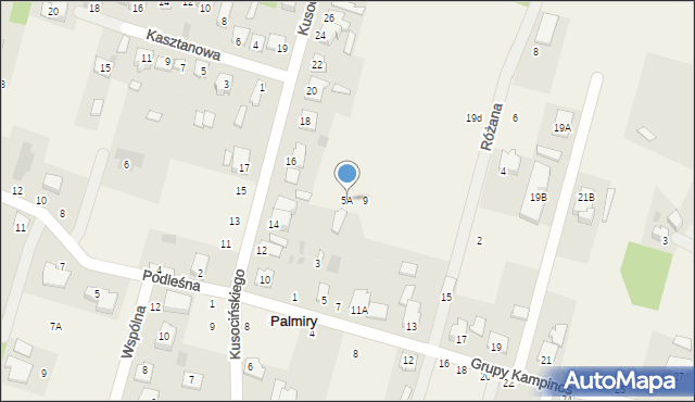 Palmiry, Grupy Kampinos, 5A, mapa Palmiry