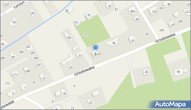 Parcela-Obory, Grzybowska, 35, mapa Parcela-Obory