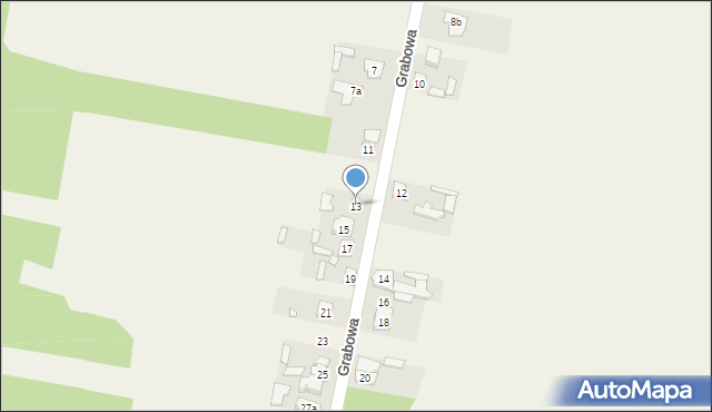 Parszów, Grabowa, 13, mapa Parszów