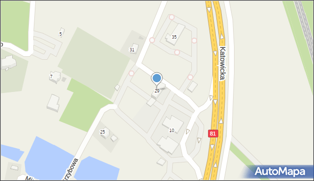 Pawłowice, Grzybowa, 29, mapa Pawłowice