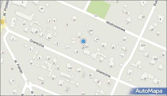 Piaseczno, Graniczna, 11, mapa Piaseczno