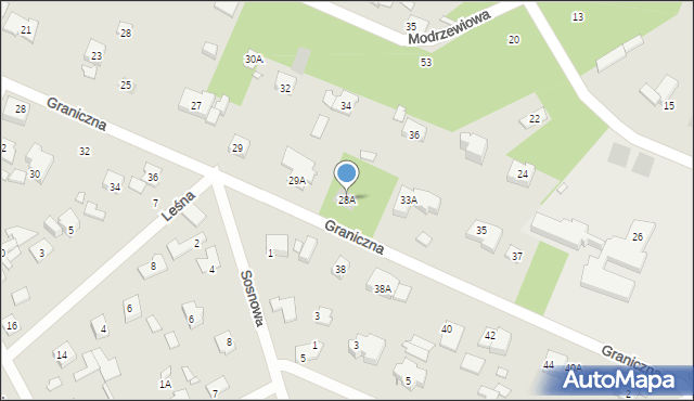 Piaseczno, Graniczna, 28A, mapa Piaseczno