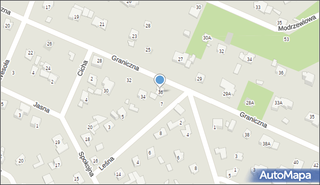Piaseczno, Graniczna, 36, mapa Piaseczno