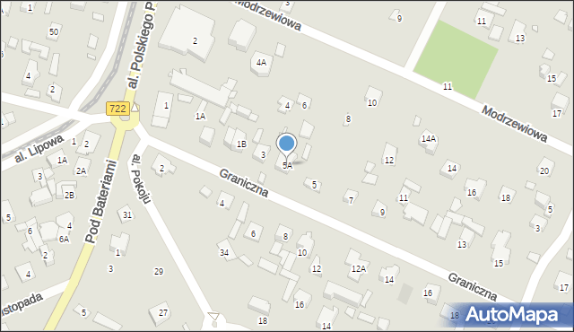 Piaseczno, Graniczna, 5A, mapa Piaseczno