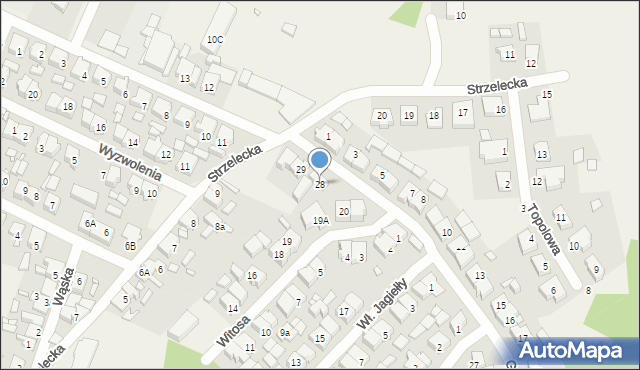 Piaski, Grunwaldzka, 28, mapa Piaski