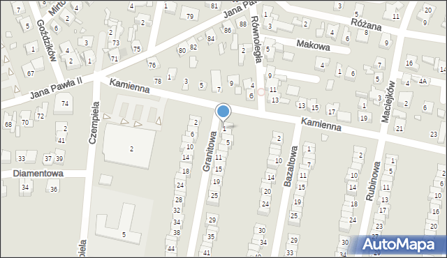 Piekary Śląskie, Granitowa, 1, mapa Piekary Śląskie