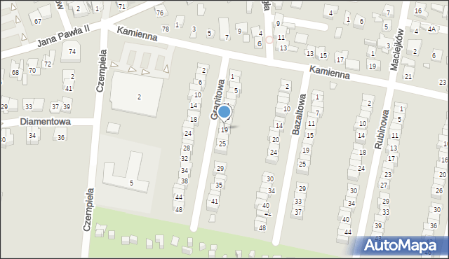 Piekary Śląskie, Granitowa, 19, mapa Piekary Śląskie