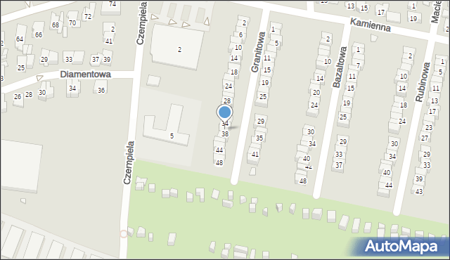 Piekary Śląskie, Granitowa, 36, mapa Piekary Śląskie